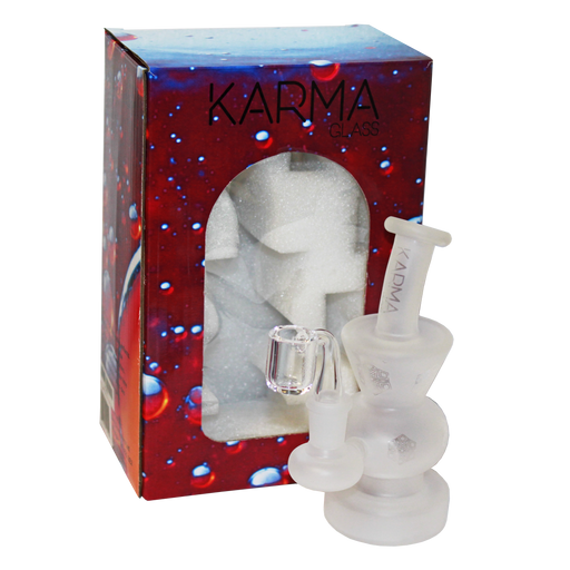 Karma | 6" Sandblasted Hourglass Glass Dab Rig Glass Rig Maq Distributors