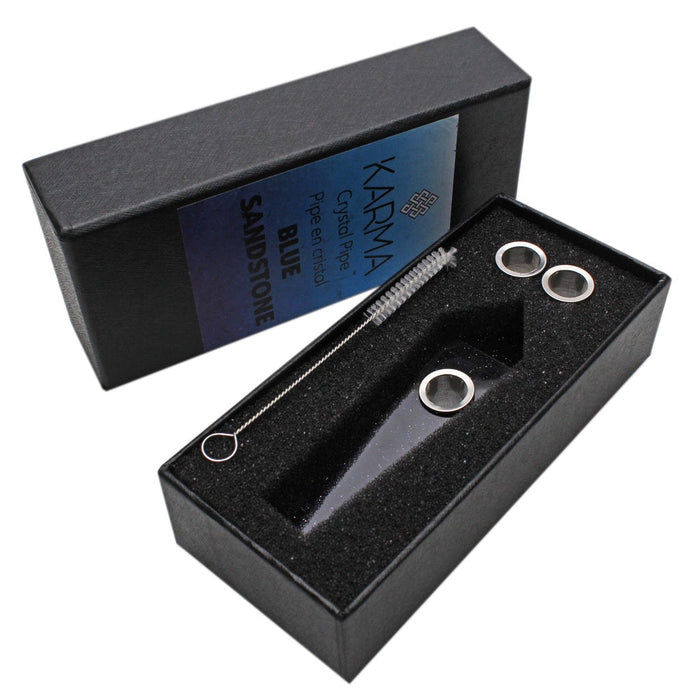 Karma | Blue Sandstone Crystal Pipe Quartz · Stone Pipe Maq Distributors
