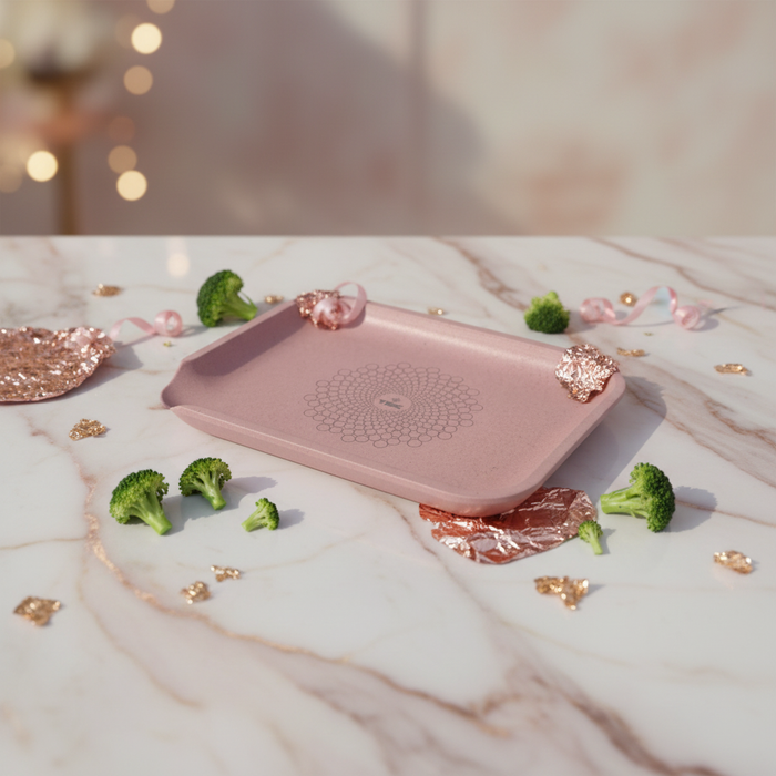 TBBC Rose Bliss Eco Rolling Tray | 100% Biodegradable Pulp | Wholesale Bulk Tray THEBOOMBOXCLUB Canada