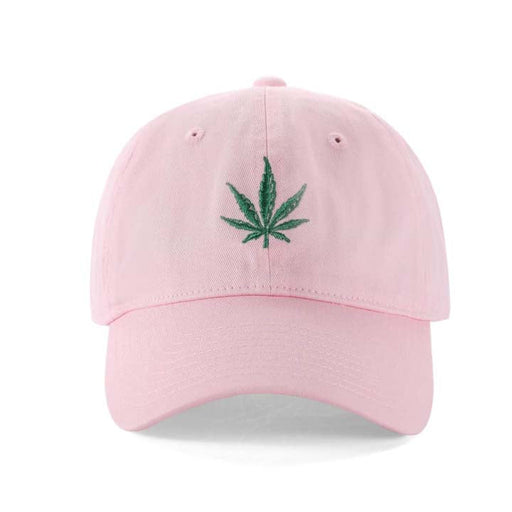 Low-Crown 6-Panel Embroidered Leaf Cap-Pink Hat & Toque Super Supplys Inc