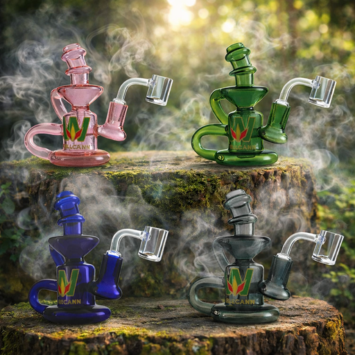 Wellcann | 5" Glass Dab Rig with Circ Perc – Includes Quartz Banger Glass Rig Super Supplys Inc