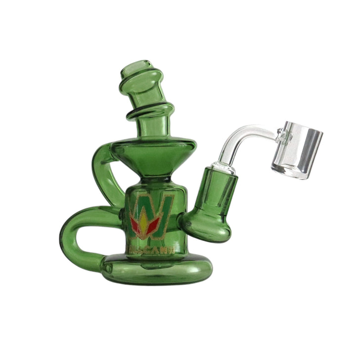 Wellcann | 5" Glass Dab Rig with Circ Perc – Includes Quartz Banger Glass Rig Super Supplys Inc Green