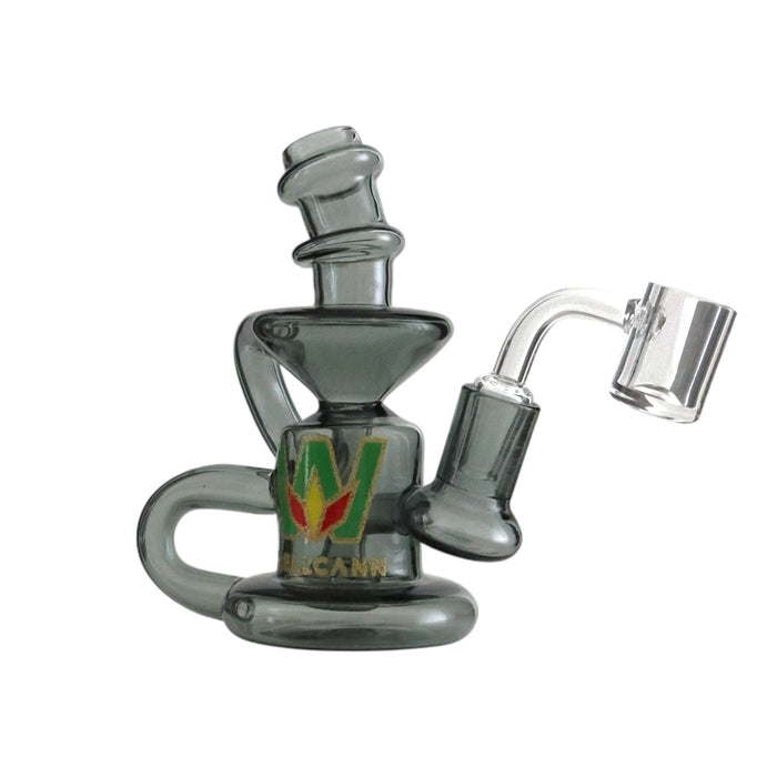 Wellcann | 5" Glass Dab Rig with Circ Perc – Includes Quartz Banger Glass Rig Super Supplys Inc T-Black