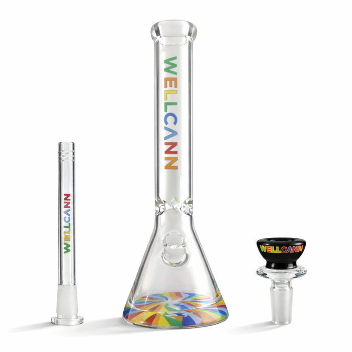 WELLCANN | 15" Heavy Duty Thick Base Beaker Rainbow