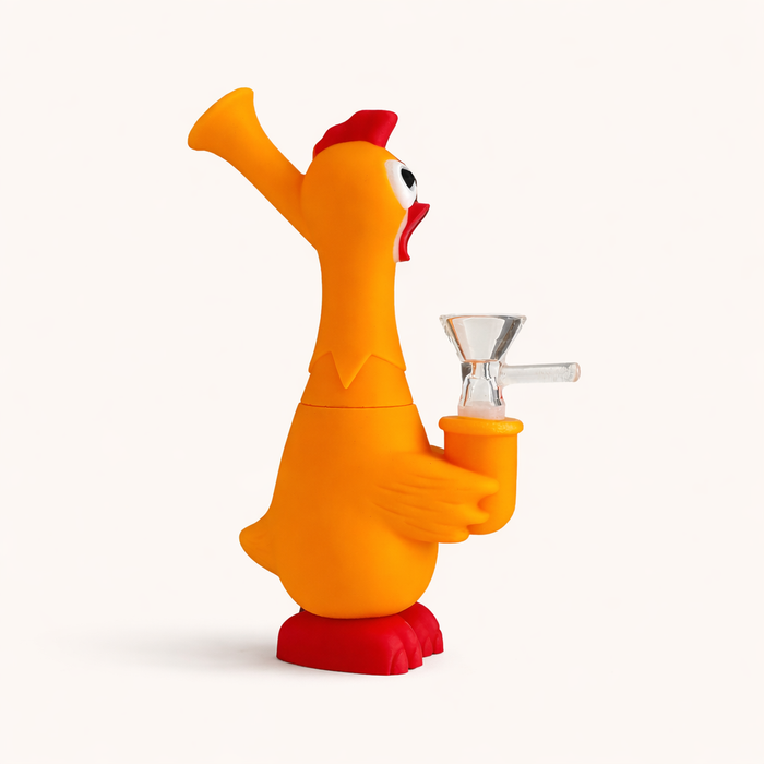 9" Screaming Chicken Silicone Waterpipe Resin · Silicone · Plastic Bong Super Supplys Inc