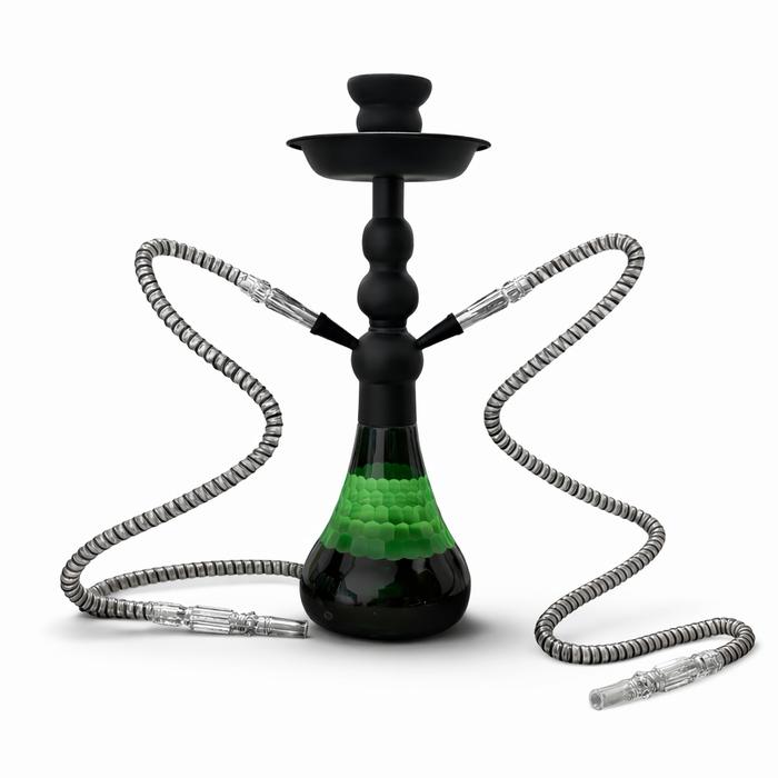 18" Honeycomb Modern Dual Hose Glass Hookah Hookah Super Supplys Inc