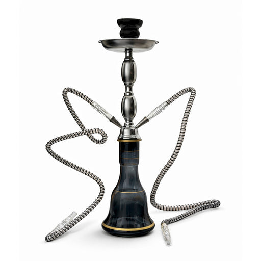 18" Dual Hose Hookah Set Black Hookah Super Supplys Inc