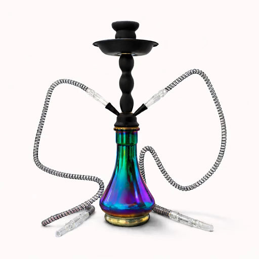 18" Dual-Hose Iridescent Glass Hookah Hookah Super Supplys Inc