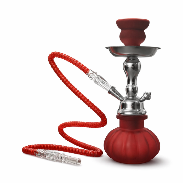 10" Compact Glass Hookah Set Hookah Super Supplys Inc Red