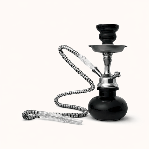 10" Mini Glass Hookah Set - Black Hookah Super Supplys Inc