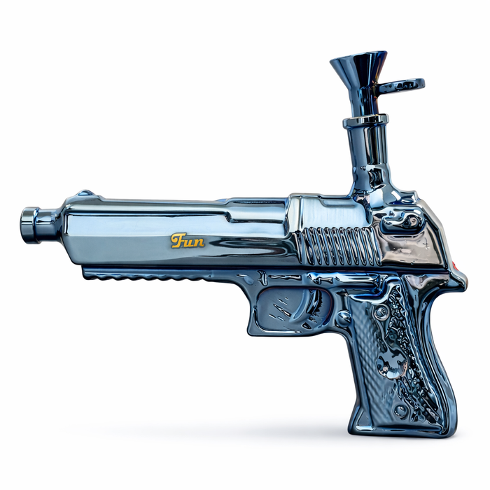 Fortune | 8″ Desert Eagle Electroplated Waterpipe Glass Bong Fortune Electric Blue