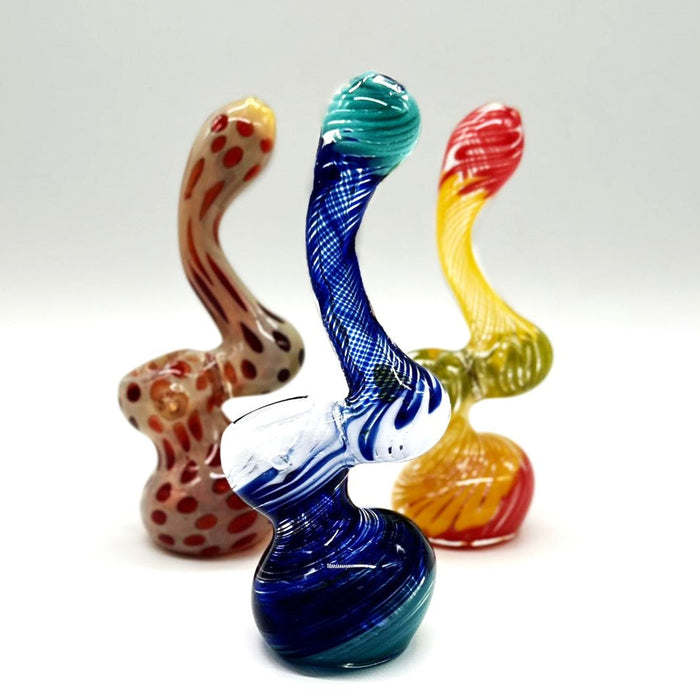 Glass mini bubbler 5" Assorted design Glass Pipe NIBO Distribution
