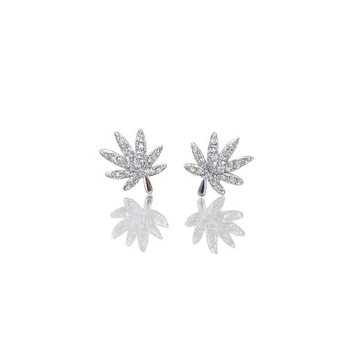 The Kush Girls | SILVER CANNABIS LEAF EARRING Jewelry The Kush Girls