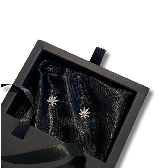 The Kush Girls | SILVER CANNABIS LEAF EARRING Jewelry The Kush Girls