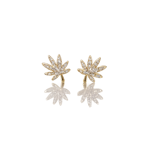 The Kush Girls | 18K GOLD CANNABIS LEAF EARRING Jewelry The Kush Girls