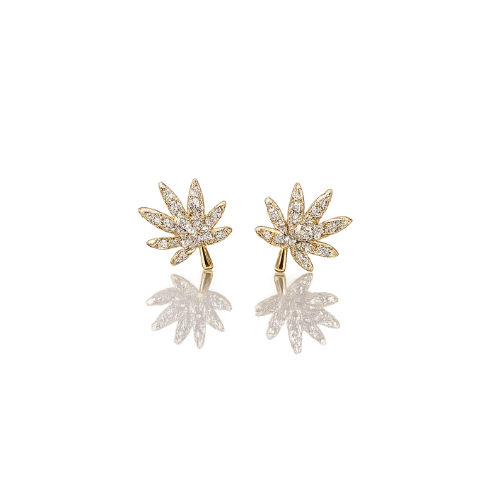 The Kush Girls | 18K GOLD CANNABIS LEAF EARRING Jewelry The Kush Girls