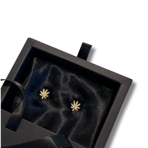 The Kush Girls | 18K GOLD CANNABIS LEAF EARRING Jewelry The Kush Girls