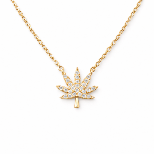 The Kush Girls | 18K GOLD CANNABIS LEAF NECKLACE Jewelry The Kush Girls