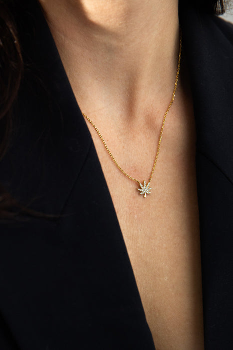 The Kush Girls | 18K GOLD CANNABIS LEAF NECKLACE Jewelry The Kush Girls