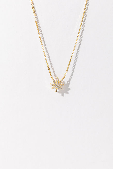 The Kush Girls | 18K GOLD CANNABIS LEAF NECKLACE Jewelry The Kush Girls