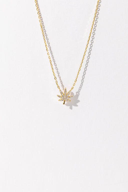 The Kush Girls | 18K GOLD CANNABIS LEAF NECKLACE Jewelry The Kush Girls