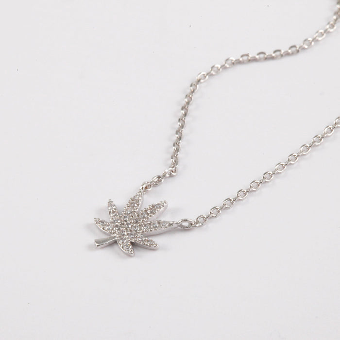 The Kush Girls | SILVER CANNABIS LEAF NECKLACE Jewelry The Kush Girls