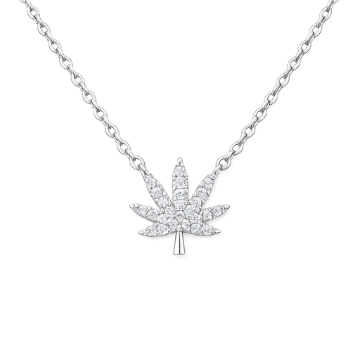 The Kush Girls | SILVER CANNABIS LEAF NECKLACE Jewelry The Kush Girls