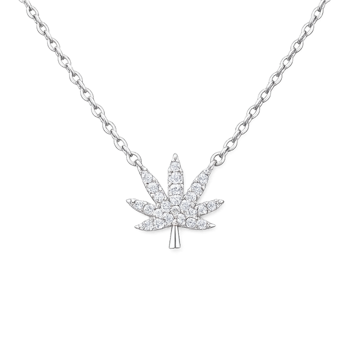 The Kush Girls | SILVER CANNABIS LEAF NECKLACE Jewelry The Kush Girls