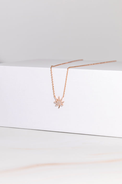 The Kush Girls | ROSE GOLD CANNABIS LEAF NECKLACE Jewelry The Kush Girls