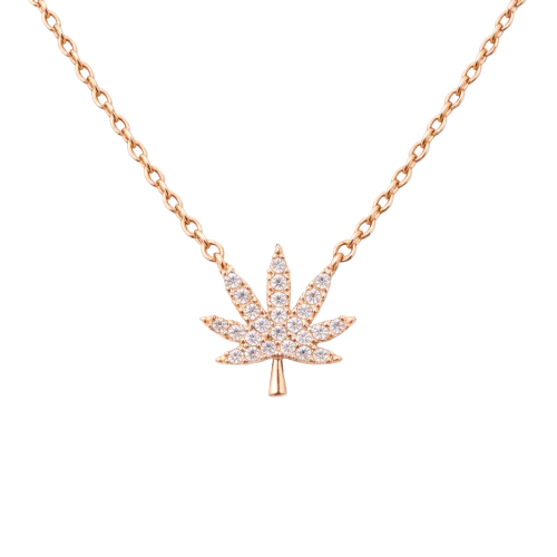 The Kush Girls | ROSE GOLD CANNABIS LEAF NECKLACE Jewelry The Kush Girls