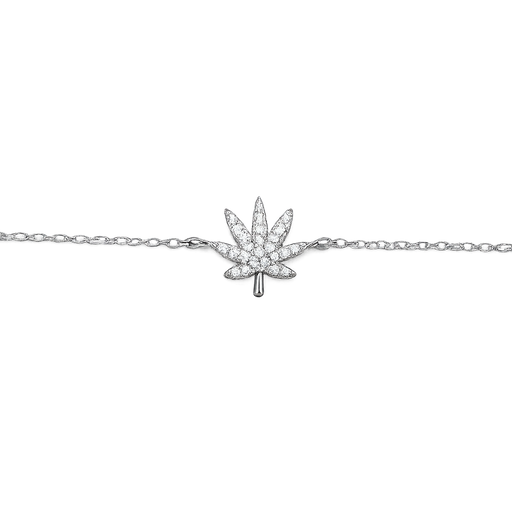 The Kush Girls | SILVER CANNABIS LEAF BRACELET Jewelry The Kush Girls