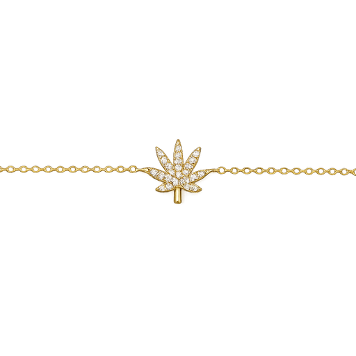 The Kush Girls | 18K GOLD CANNABIS LEAF BRACELET Jewelry The Kush Girls