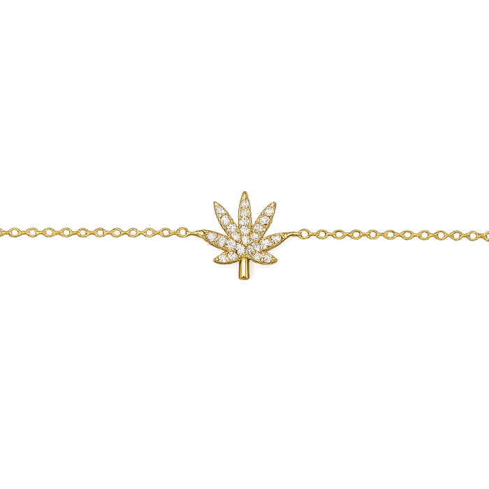 The Kush Girls | 18K GOLD CANNABIS LEAF BRACELET Jewelry The Kush Girls