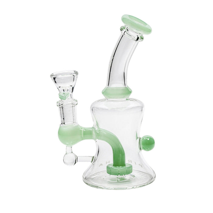 Piranha | 6" Glass Hourglass Rig with Bowl Clear Glass Rig Small Biz Distributors