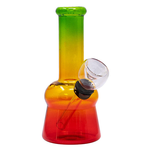 5" Rasta Colored Cylindrical Medium Glass Bong Glass Bong Maple Craft Inc
