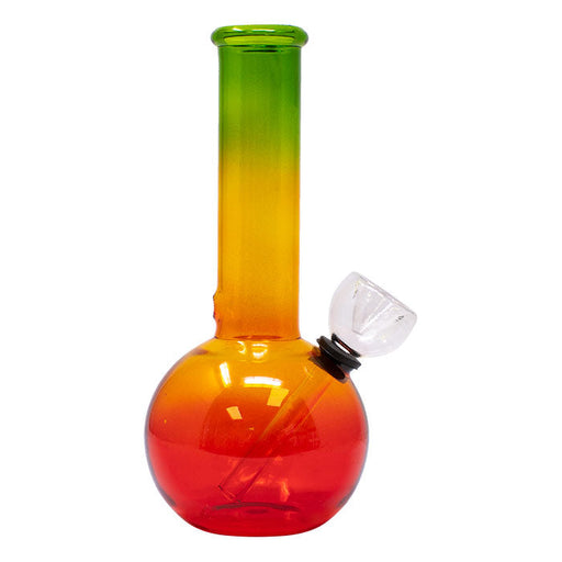7" Rasta Colored Cylindrical Medium Glass Bong Glass Bong Maple Craft Inc