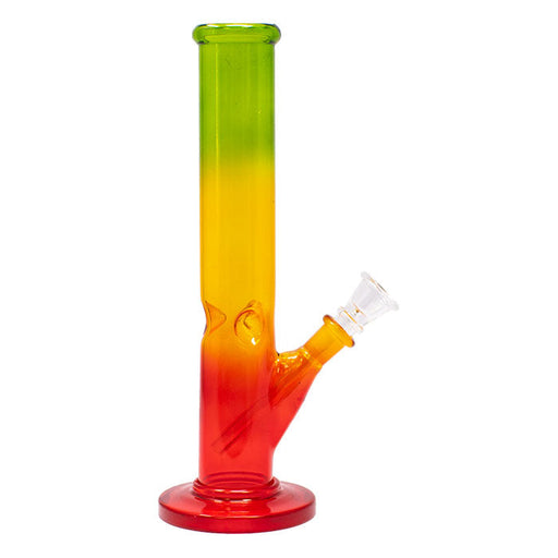 10" Rasta Colored Cylindrical Medium Glass Bong Glass Bong Maple Craft Inc