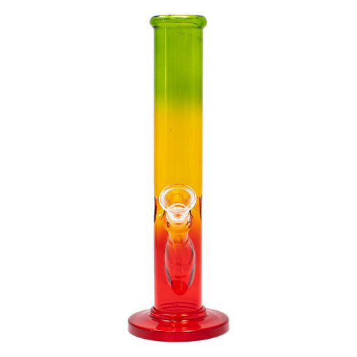 10" Rasta Colored Cylindrical Medium Glass Bong Glass Bong Maple Craft Inc
