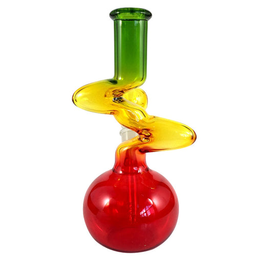 Rasta Colored Cylindrical Medium 8 Inches Glass Bong Glass Bong Maple Craft Inc