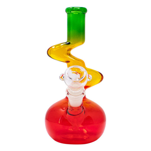 Rasta Colored Cylindrical Medium 8 Inches Glass Bong Glass Bong Maple Craft Inc