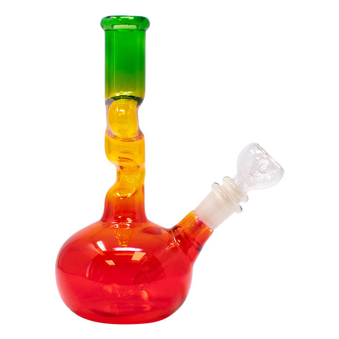 Rasta Colored Cylindrical Medium 8 Inches Glass Bong Glass Bong Maple Craft Inc