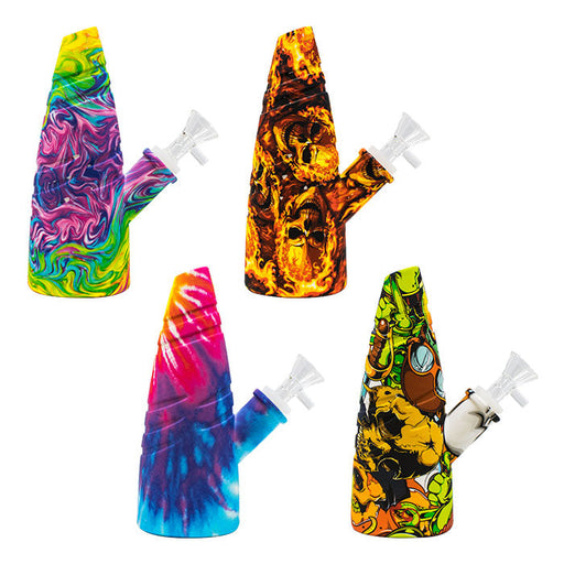 Cone Shaped Graphical Silicone Bong 8 inches Resin · Silicone · Plastic Bong Maple Craft Inc
