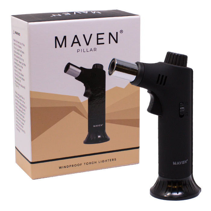 Maven | Pillar Windproof Torch Lighters -Single Torch Maple Craft Inc Black