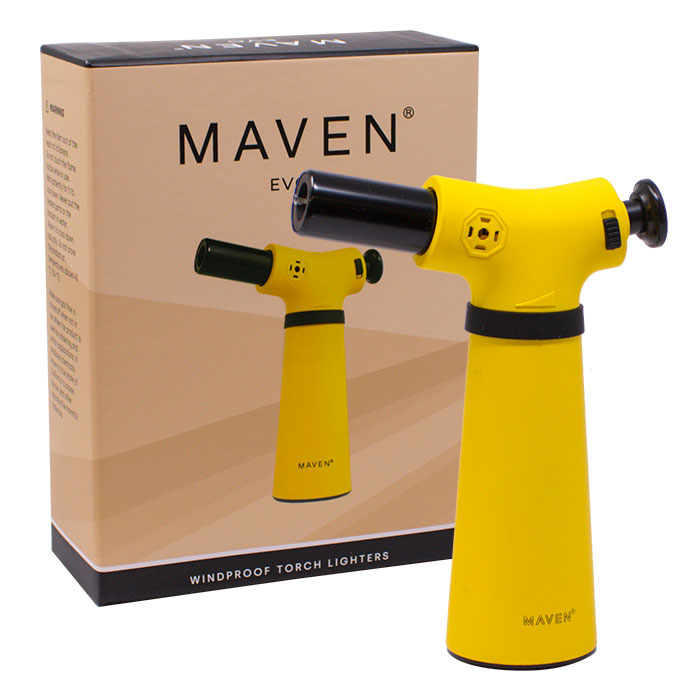 Maven | Evo Windproof Torch Lighters -Single Torch Maple Craft Inc Yellow