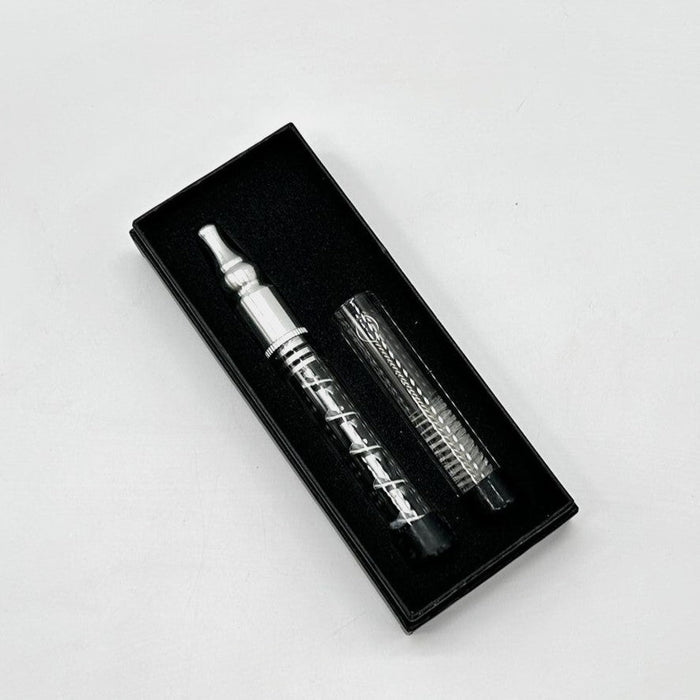 Metal Twisty Glass Blunt - Pen pipes Dab Rigs One Hitter 3 in 1 Blunt NIBO Distribution SILVER