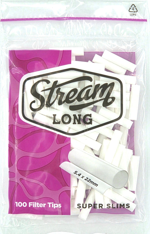 STREAM | Super Slims Long RYO Filters Display Carton - 12 Bags (Mono Type) Filter Tip STREAM