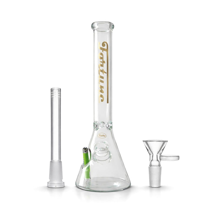 Fortune | 18" Beaker Bong – 7mm w/ Lighter Holder Glass Bong Fortune