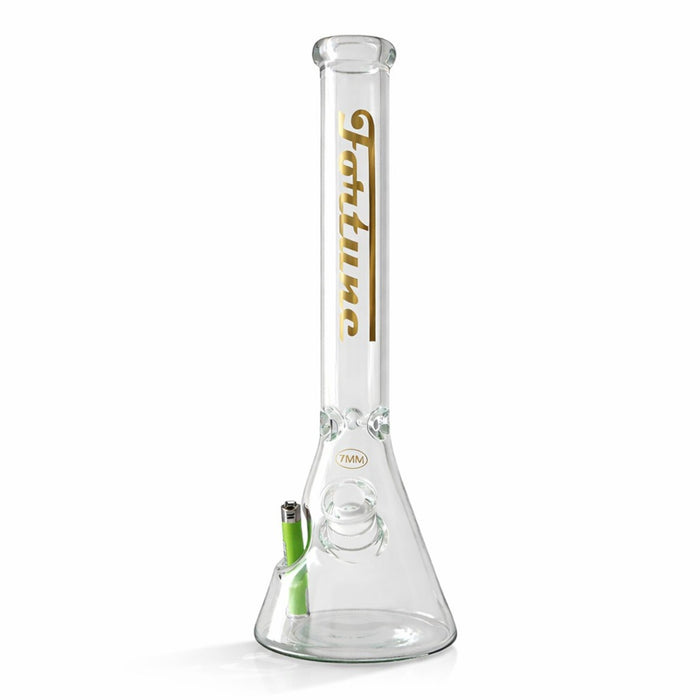 Fortune | 18" Beaker Bong – 7mm w/ Lighter Holder Glass Bong Fortune