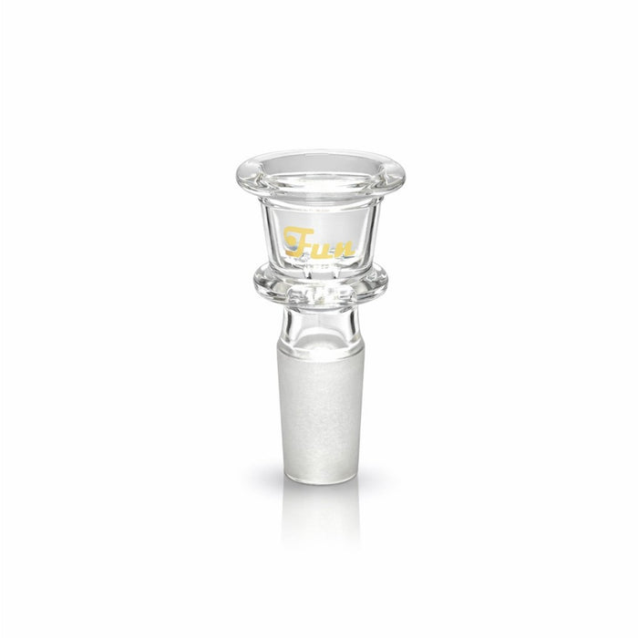 Fortune | Gold Logo 14mm Heavy Duty Glass Bowl Piece Bowl · Popper Fortune Clear