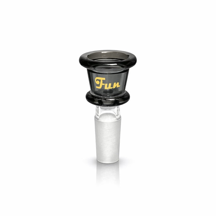 Fortune | Gold Logo 14mm Heavy Duty Glass Bowl Piece Bowl · Popper Fortune Transparent Black